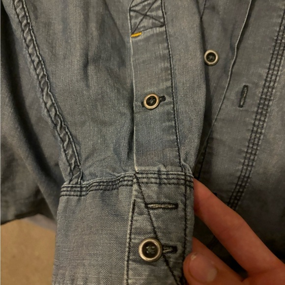 Men’s Large Solaris Longsleeve Jean Jacket NWOT 100% Cotton Blue Double Pockets - Picture 15 of 16